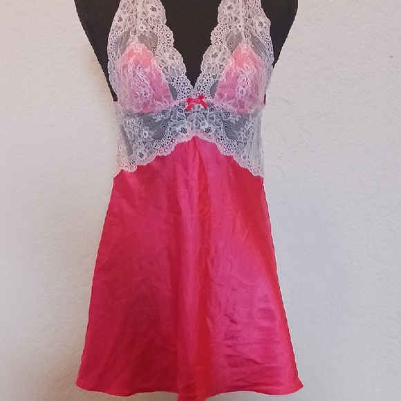 Victorias Secret Elegant Pink Lace Chemise - Picture 3 of 10